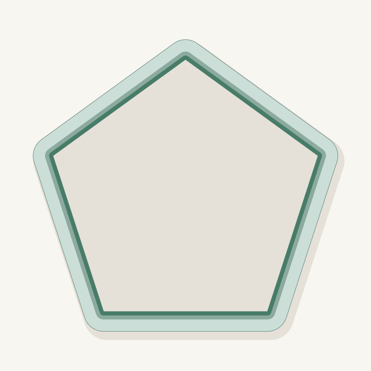 Pentagone Atelier : vue numérique de dessus de l’emporte-pièce