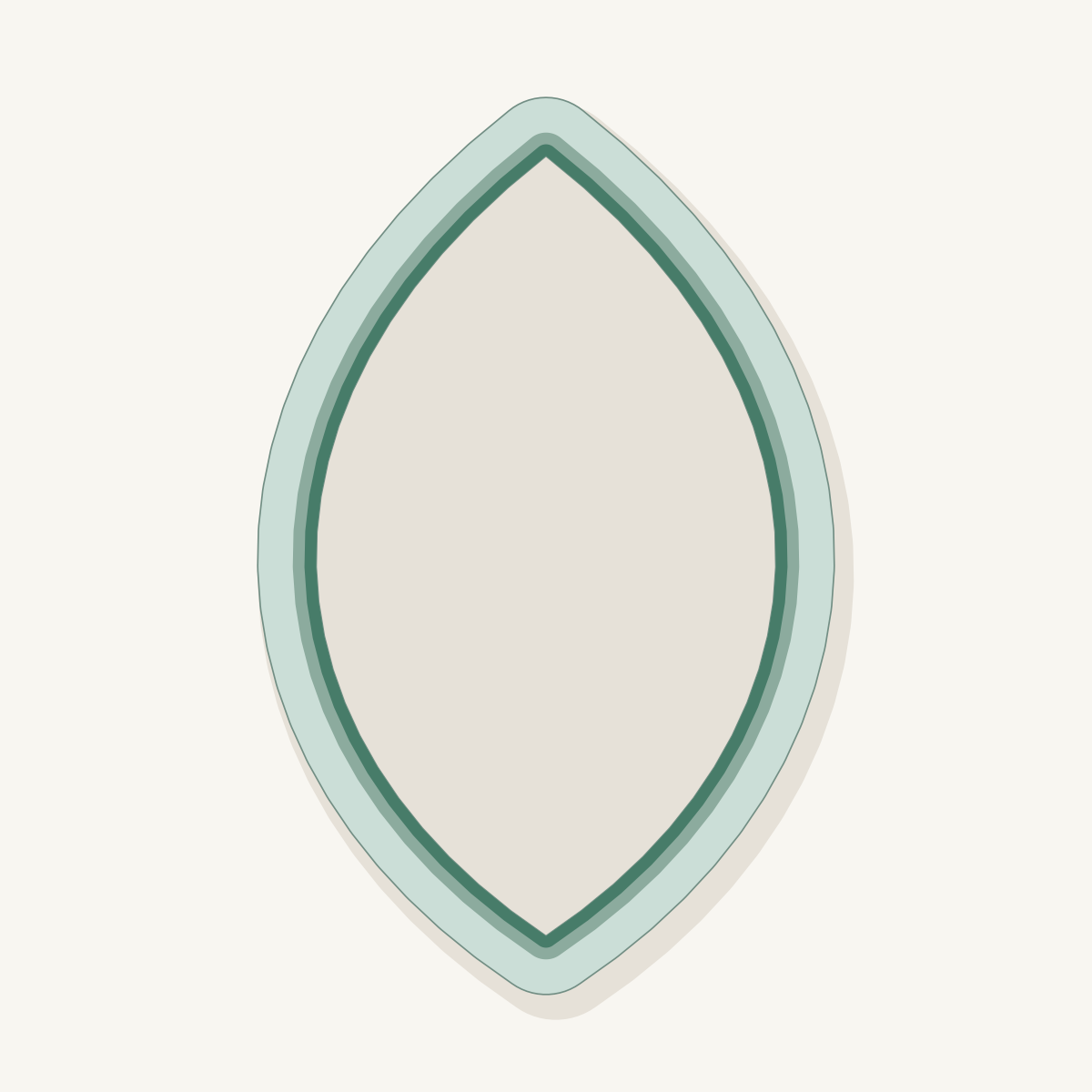 Feuille Rosée : vue numérique de dessus de l’emporte-pièce