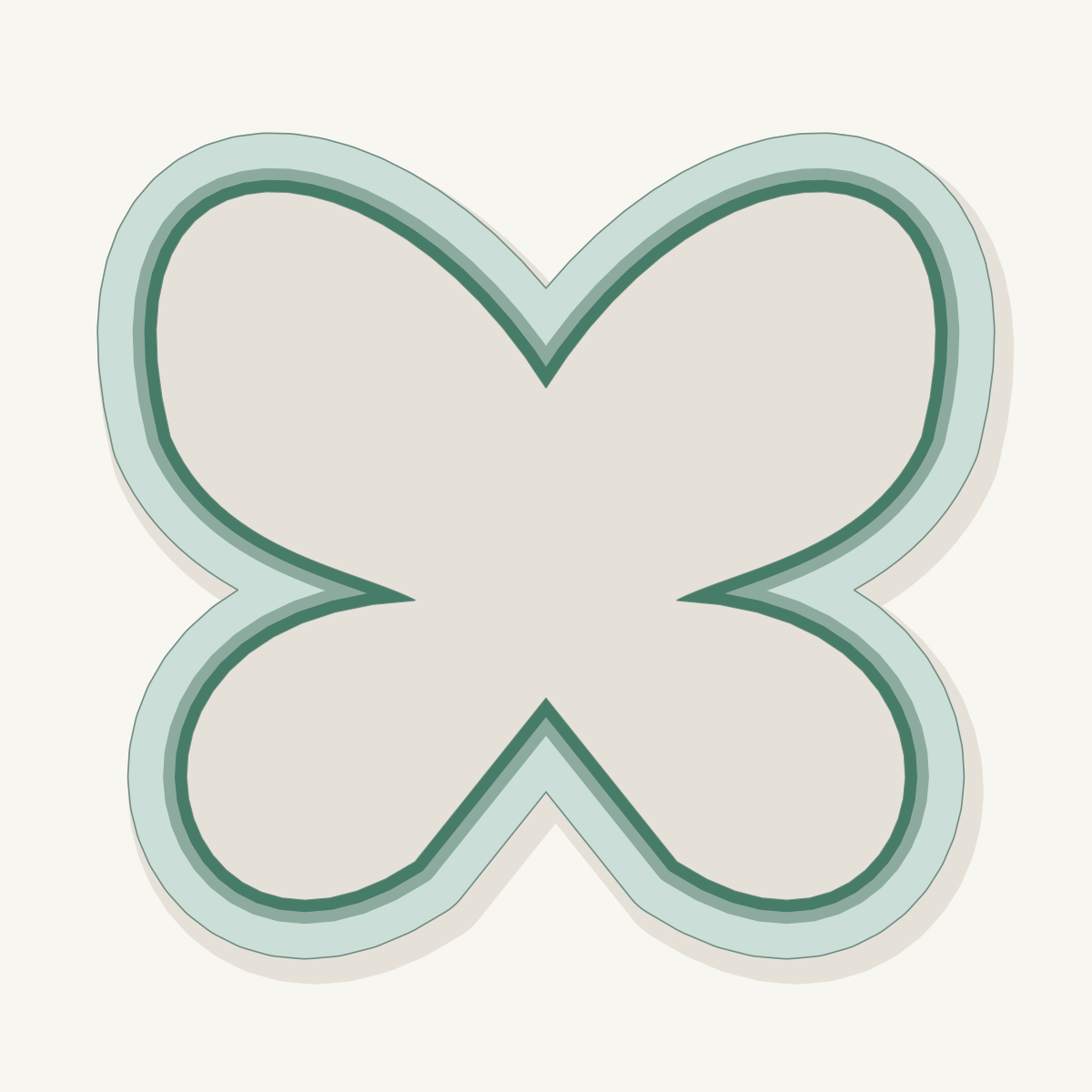 Papillon Liberté : vue numérique de dessus de l’emporte-pièce